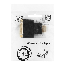 Переходник Gembird Переходник HDMI-DVI 19M/25F, золотые разъемы, пакет