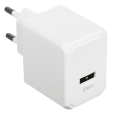 Зарядное устройство Hoco 18Вт, 3А, QC3.0, 1xUSB + кабель USB/Type-C, CS12A, белый, блистер