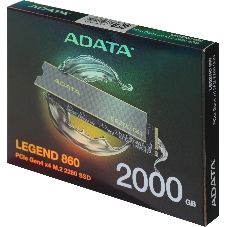 Накопитель SSD ADATA LEGEND 860, 2Tb, PCIe 4.0 x4, M.2 2280, NVMe, R/W 6000/5000, с радиатором