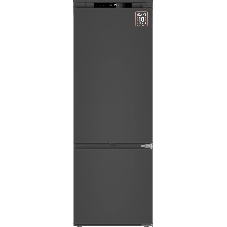 Встраиваемый холодильник Weissgauff WRKI 1970 INV. INOX нержавеющая сталь, 341л, морозилка снизу
