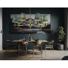 Люстра Ambrella light LH75053/7 BS/GN латунь/зеленый E14*7 max 40W D840*580