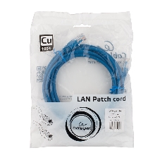 Патч-корд медный UTP Cablexpert PP10-3M/B cat.5e, 3м, литой, многожильный, синий