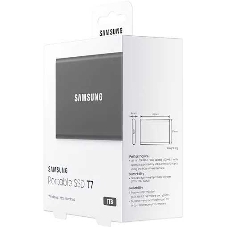 Внешний SSD Samsung T7, 1TB, USB 3.2 Gen 2 Type-C, R/W 1050/1000, серый