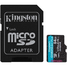 Флеш карта microSDXC 64Gb Kingston SDCG4/64Gb Canvas Go! Plus + adapter