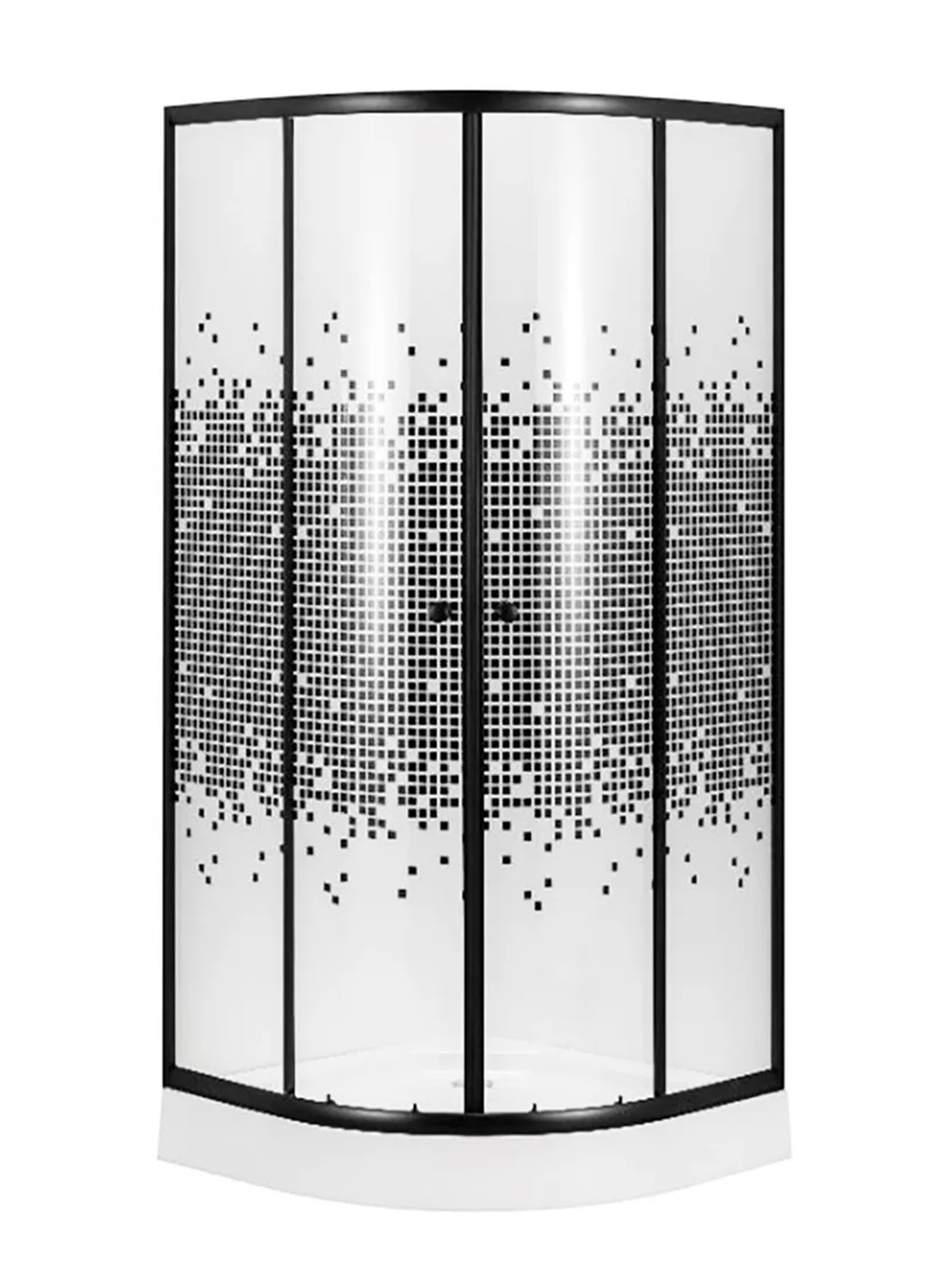 Душевой уголок BAU Dream с поддоном 100x100х195, прозрачное закаленное стекло с черной мозаикой 5 мм