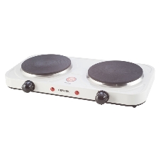Плита настольная электрическая Centek CT-1507 белый, 2 кВт, ТЭН, конфорки - 2, эмаль, поворотные переключатели