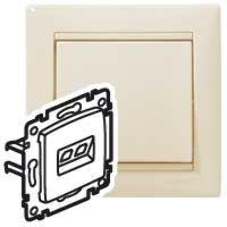 Розетка компьютерная Legrand 774130 RJ45 Valena 1 выход Кат.5e UTP (слоновая кость) монтаж на захватах