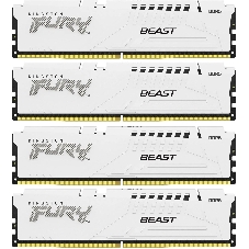 Оперативная память Kingston Fury Beast, DDR5, 64Gb (4x16 Gb), 6000 MHz, CL40, DIMM, радиатор, белый