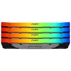 Оперативная память Kingston Fury Renegade, DDR4, 32Gb (4x8GB), 3600MHz, CL16, DIMM, с радиаторами, RGB, серебристый/черный