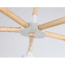 Светильник Ambrella light TR82208/5 WH/LW белый/светлое дерево E27/5 max 40W D780*430
