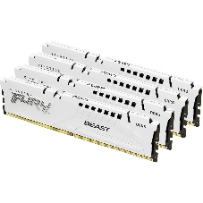 Оперативная память Kingston Fury Beast, DDR5, 64Gb (4x16 Gb), 6000 MHz, CL40, DIMM, радиатор, белый