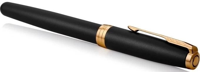 Ручка перьевая Parker Sonnet Core F528 (CW1931516) Matte Black GT F сталь нержавеющая, подарочная коробка