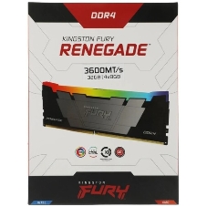 Оперативная память Kingston Fury Renegade, DDR4, 32Gb (4x8GB), 3600MHz, CL16, DIMM, с радиаторами, RGB, серебристый/черный