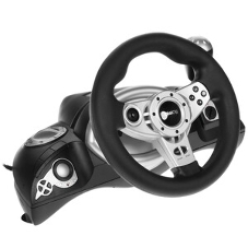 Игровой руль Dialog GW-155VR CyberPilot - эф.вибрации, 2 педали, рычаг ПП, PC USB