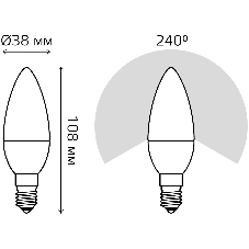 Лампа светодиодная Gauss Elementary 10Вт цок.: E14 свеча 220B 3000K св. свеч. белый теп. C37 (упак.: 10 шт)