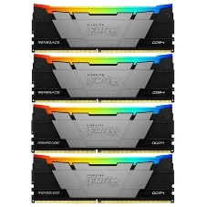 Оперативная память Kingston Fury Renegade, DDR4, 32Gb (4x8GB), 3600MHz, CL16, DIMM, с радиаторами, RGB, серебристый/черный