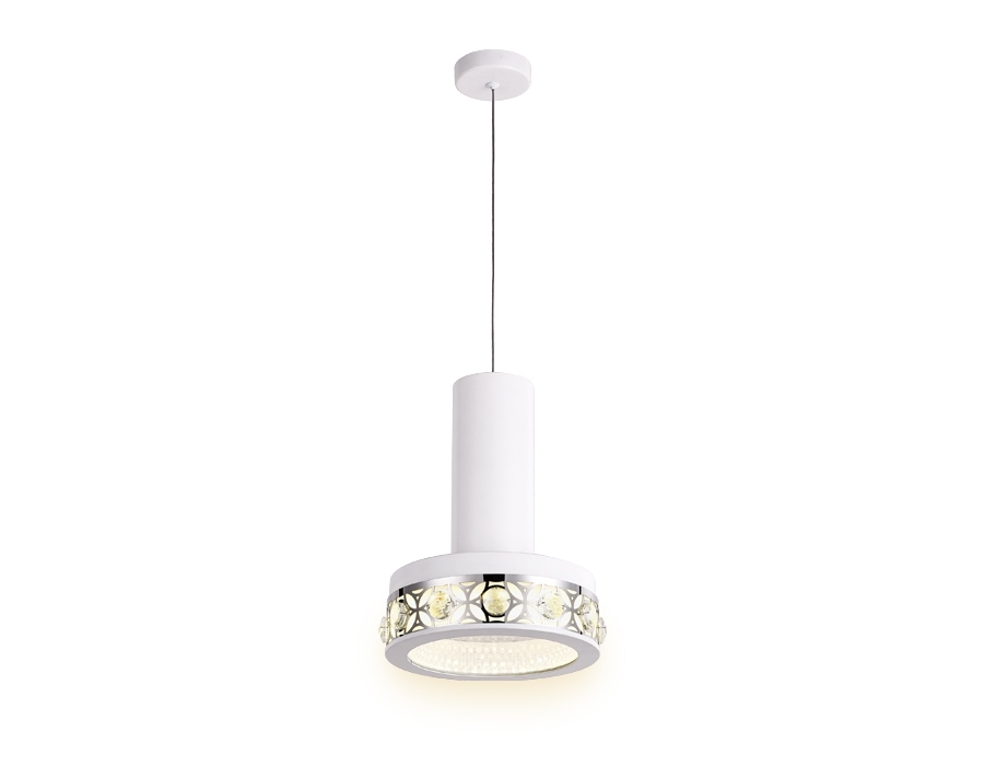 Светильник Ambrella light FA9488 WH/CH белый/хром 4200K 18W D200*590 (без ПДУ)