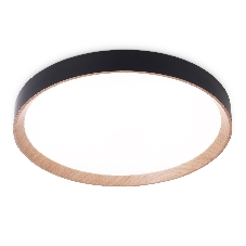 Потолочный светодиодный светильник Ambrella light FZ1326 BK/LWD черный/светлое дерево IP20 60W 3000-6400K D490*80 (ПДУ ИК)
