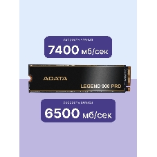 Накопитель SSD ADATA LEGEND 900 PRO, 4Tb, PCIe 4.0 x4, M.2 2280, NVMe, R/W 7400/6500, с радиатором