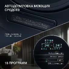 Стирально-сушильная машина Hyundai WMD9425 темно-синий, загр. фронтальная макс.: 15 кг 1400 об/мин класс: А+++