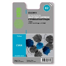 Картридж струйный Cactus CS-C4911 №82 голубой (72 мл) для HP Design Jet 500/800C