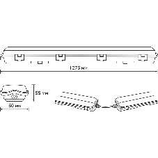 Светильник линейный Gauss СПП-Т8-G13 LITE 220-230V IP65 1276x60x55мм для LED ламп 1х1200мм 1/16