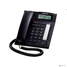 Телефон проводной Panasonic KX-TS2388RUB черный индикатор вызова,повторный набор последнего номера,4 уровня громкости звонка