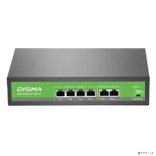 Коммутатор Digma DSP204F-2F-T80 V1, 6×100 Мбит/с, неуправляемый