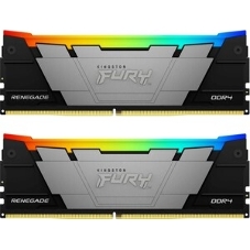 Оперативная память Kingston Fury Renegade, DDR4, 64Gb (2x32GB), 3200MHz, CL16, DIMM, радиатор, RGB, серебристый/черный