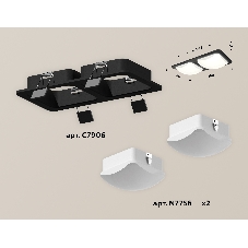 Комплект встраиваемого светильника Ambrella light XC7906014 SBK/FR черный песок/белый матовый MR16 GU5.3 (C7906, N7756)