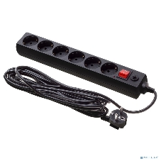 Сетевой фильтр Buro 600SH-16-5-B 5 м, 6 розеток, черный, коробка