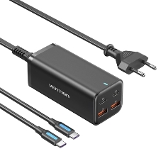 Сетевое зарядное устройство Vention на 4 порта GaN 100W USB (C+C+A+A) черный, шт.