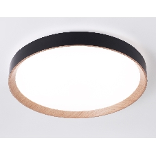 Потолочный светодиодный светильник Ambrella light FZ1326 BK/LWD черный/светлое дерево IP20 60W 3000-6400K D490*80 (ПДУ ИК)