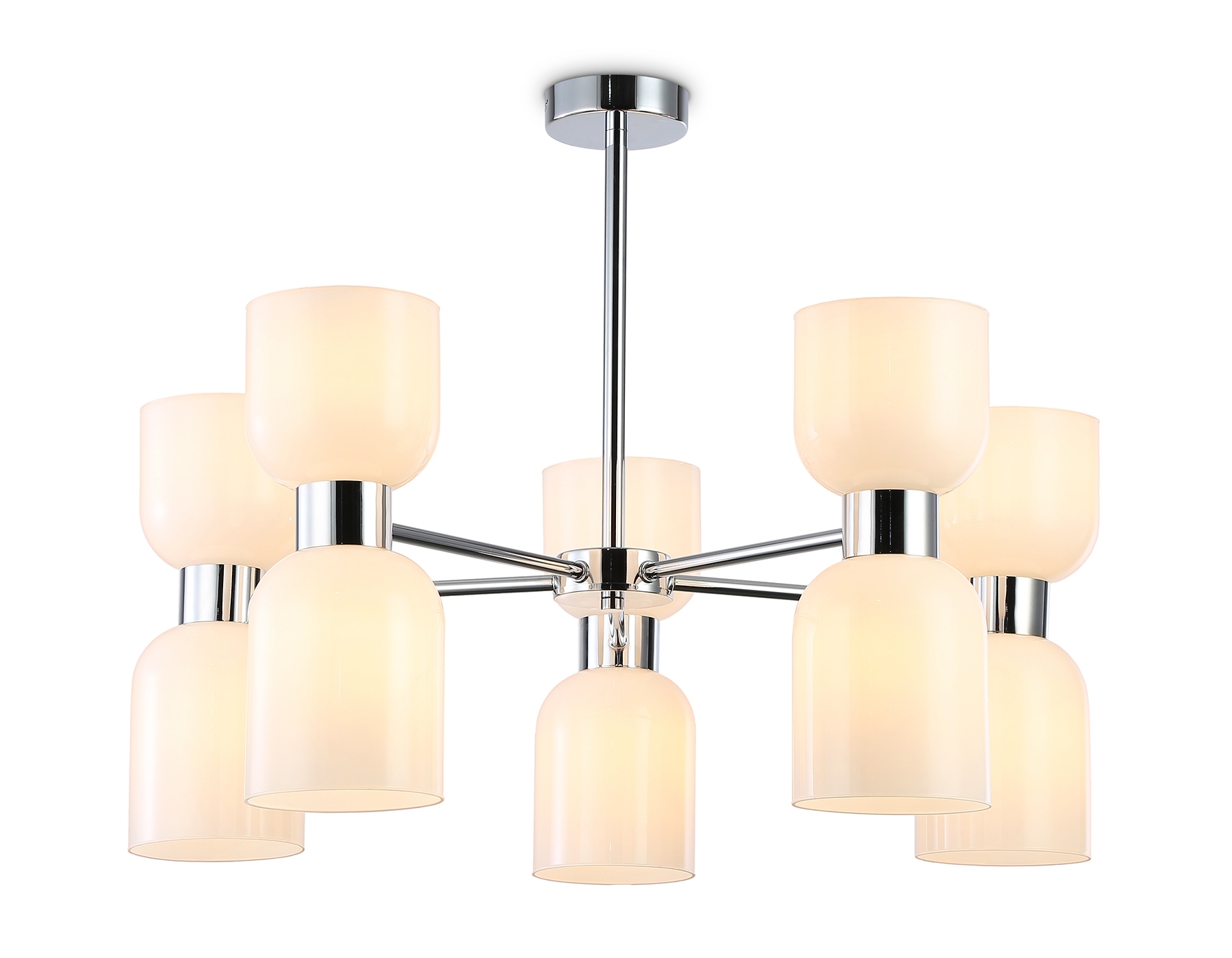 Люстра Ambrella light LH56083/10 СH/FR хром/белый матовый E14*10 max 40W D700*510