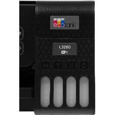 МФУ струйное Epson L3260 (C11CJ66409/C11CJ66507/C11CJ66511/C11CJ66414/C11CK58507), A4, цветной, печ. до 33 стр/мин. (ч/б) до 15 стр/мин. (цвет), 1440 x 5760 dpi (печать) 1200x2400dpi (скан.), USB, Wi-Fi, Air Print, Mopria
