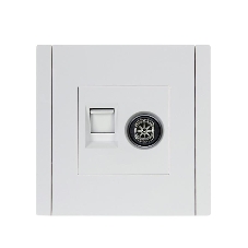 Розетка двойная TV+RJ45 кат.5E IEK FORTE&PIANO FP236 белый