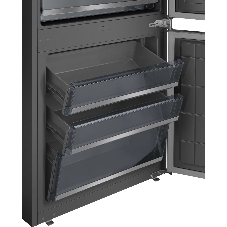 Встраиваемый холодильник Weissgauff WRKI 1970 INV. INOX нержавеющая сталь, 341л, морозилка снизу