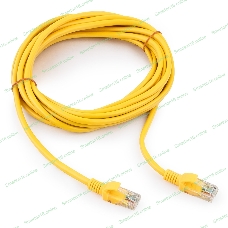 Патч-корд медный UTP Cablexpert PP10-5M/Y cat.5, 5м, литой, многожильный, желтый