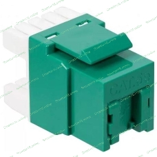 Модуль Keystone, RJ45, кат.5E, UTP, 180 градусов, со встроенной шторкой, зеленый