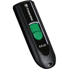 Флешка USB Transcend JetFlash 790С (TS64GJF790C), 64Gb, USB 3.0 Type-C, R/W 90/60, черный/зеленый