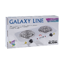 Плита настольная электрическая Galaxy Line GL 3004, белый, электрическая, 2000 Вт (1000Вт+1000Вт)
