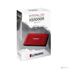 Внешний SSD Kingston XS1000, 1TB, USB 3.2 Gen 2 Type-C, R/W 1050/1000, красный