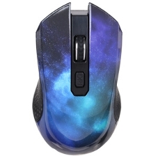 Мышь беспроводная Qumo Office M27 Universe синий, 1600 dpi, радиоканал, USB, кнопки - 4