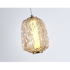 Подвесной светодиодный светильник Ambrella light LH30101 SB/TI бронза/янтарь 8W 3000K 140*140*1575