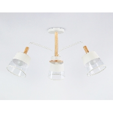 Светильник Ambrella light TR4737/3 WH/LW белый/светлое дерево E27/3 max 40W D760*350