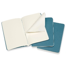 Блокнот Moleskine CAHIER JOURNAL CH013B44 Pocket 90x140 мм, обложка картон, 64 страниц, нелинованный, голубой (3 шт)