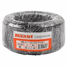 Кабель UTP Rexant 4PR 24AWG, CU (медь), CAT5e, 100 МГц, PE, черный, OUTDOOR, бухта 50 м