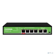 Коммутатор Digma DSP204G-2G-T80, 6×1 Гбит/с, неуправляемый