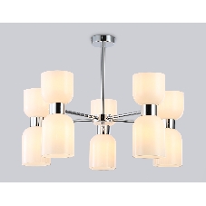 Люстра Ambrella light LH56083/10 СH/FR хром/белый матовый E14*10 max 40W D700*510