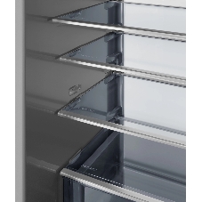 Встраиваемый холодильник Weissgauff WRKI 1970 INV. INOX нержавеющая сталь, 341л, морозилка снизу